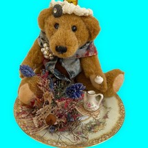 Vintage Teddy Bear Centerpiece Table Decoration Bear on Noritake Saucer - £10.96 GBP