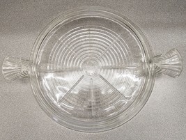 New Vintage 1940&#39;s Fire-King Clear Glass 10-1/2&quot; Trivet Hot Plate with Handles - £12.51 GBP