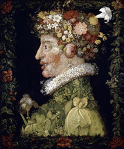 Gallery Wrap Framed Canvas Print Giuseppe Arcimboldo Spring 1573 Flowers Garden - £31.64 GBP+