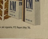 1978 L&amp;M Cigarette Vintage print Ad Pa8 - £3.93 GBP