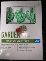 Garden Party Cactus Light Set Novelty String Light Set LED 10 Lights 5.5 ft - £12.60 GBP
