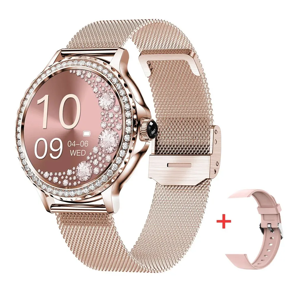  Rosegold Smart Watch For Lady Bluetooth Call 100+Sports Mode Fitness Wo... - $126.67
