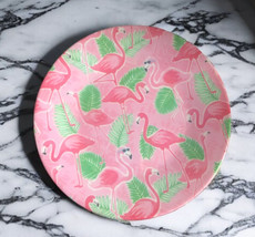Pink Flamingo Melamine Tidbit Appetizer Dessert Plates Set of 4 Beach Summer 6&quot; - £18.90 GBP