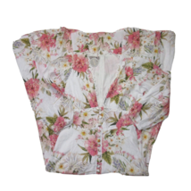 NWT Gaia &amp; Nina Monaco Maxi in Summer Floral Deep V-neck Cotton Dress M 42-44 - £41.55 GBP