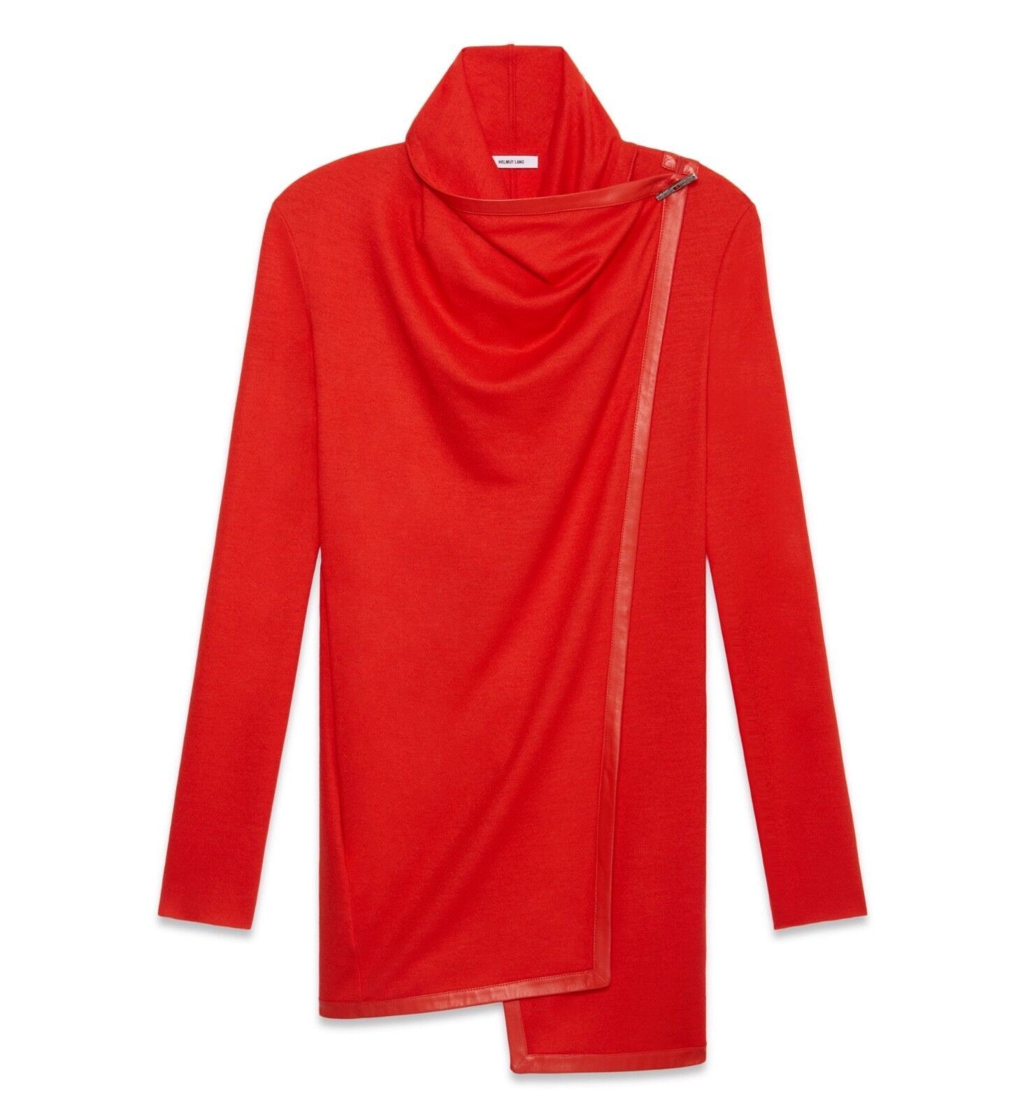 Helmut Lang Sonar Wool Leather Toggle Cardigan Sweater Jacket Vein Red S - $175.00