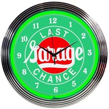 Last Chance Garage 15&quot; Wall Décor Neon Clock 8LASTX - £65.53 GBP