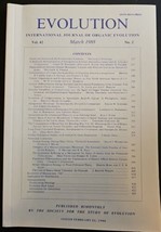 International Journal of Organic Evolution March 1988 Vol 42 No 2 Pg 217-424 - £23.25 GBP