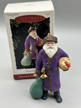 Ornament Hallmark Merry Old Santa #6 Bag of Toys and  Fruit QX5139 1995 Signed - $9.46