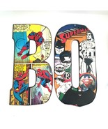 2 Marvel Superhero Comics Tin Metal Signs Letter B &amp; O Spiderman Badman ... - $13.99