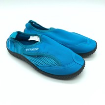 Fantiny Boys Water Shoes Hook &amp; Loop Mesh Fabric Blue Size 32 US 1 - £7.64 GBP