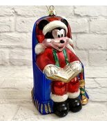 Vintage Disney Mickey Mouse  Santa Glass Ornament Christmas Tree Europeo... - €12,41 EUR