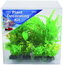 Realistic Green Aquarium Plant Decoration Kit - Set of 6 Safe Plastic Plants for - £13.35 GBP