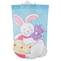 BreezeArt Easter House Flag Bunny Rabbit Egg Spring Blue White Nylon Decor - £10.96 GBP