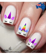 Cute Unicorn Nail Art Decal Sticker Water Transfer Slider - £3.61 GBP