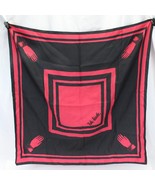 Made in Italy Rolh-Haudle 26.5&quot; Square Polyester Scarf Black Red Hands i... - $13.71