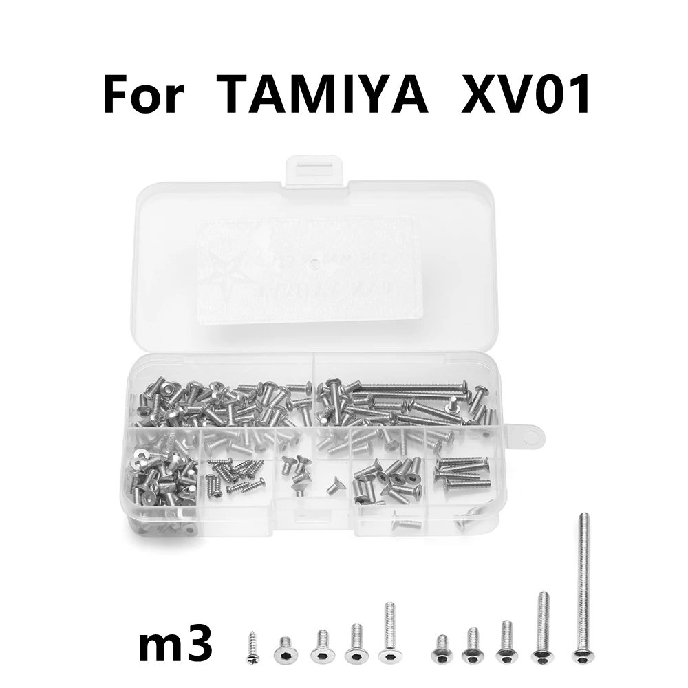 TAMIYA XV01 Screws Set Stainless Steel M3 Hexagon Socket Screw Flat Round Head - £13.64 GBP