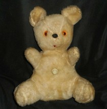 Vintage 1975 Rock A Bye Creme Teddy Bear W/ Womb Sound Stuffed Animal Plush Toy - £52.56 GBP