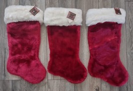 Christmas Stocking 19” Santa Clause Homespun Creations Lot of 3 - NOS READ - £10.70 GBP