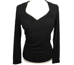 OGL Naked Sensation Eco Mousse Black Shirred Long Sleeve Brami Top Size ... - £18.68 GBP