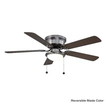 Hugger 52&quot; LED Gunmetal Indoor Led Ceiling Fan Frosted Opal Glass Shade - £43.28 GBP
