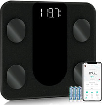 Scale for Body Weight, Digital Bathroom Smart Scale LED Display,400lbs - Black - £15.54 GBP
