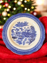 Vintage Libertas Decorative 7&quot; Plate Blue Willow Flow Blue Transferware - $19.79