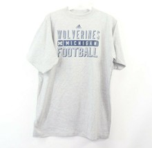 New Adidas Size 16-18Y University of Michigan Football Spell Out T-Shirt Gray - £14.69 GBP