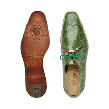 Belvedere Men's Shoes Lago Genuine Alligator Plain Toe Tassel Pistachio 14010 image 3