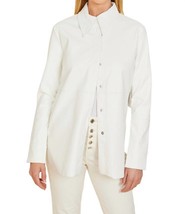 Dolce Cabo vegan leather shirt in WHITE - size L - £52.54 GBP