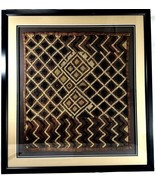Framed Vintage African Kuba Raffia Textile – Congo Tribal Art – 27.5x25.5” - $4,083.56 MXN