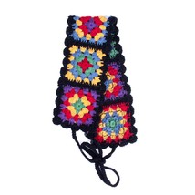 Crochet Boho Floral Hairband Black and Multicolor - £9.51 GBP