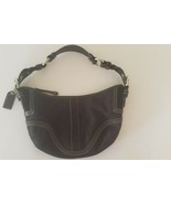 COACH 10075 Signature black/ black canvas hobo shoulder handbag w leathe... - £30.89 GBP