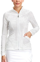 Nwt Tzu Tzu Sport White Velvet Long Sleeve Full Zip Sasha Golf Jacket - Large - £70.77 GBP