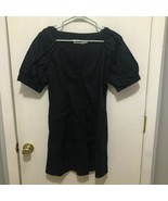 Gestuz Button Up Black Dress Balloon Sleeves V Neck EU Size 38 - $279.15 MXN