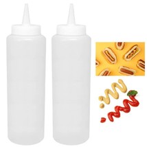 2 Pk Plastic Squeeze Clear Bottle 15Oz Condiment Ketchup Mayo Mustard Ho... - $18.99