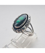 VINTAGE  L. YAZZIE NAVAJO 925 STERLING SILVER 14x8mm LABRADORITE RING SI... - €59,05 EUR