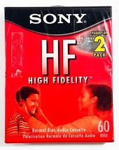 2 Sony HF High Fidelity Blank Audio Cassette Tapes 60 Min Normal Bias SEALED - £5.84 GBP