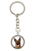 German Shepherd. Keyring, keychain for dog lovers. Photo jewellery. Men&#39;s jewell - £12.98 GBP