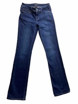 White House Black Market Contour Bootleg Jeans Womens 4L Long Blue - $16.83
