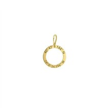  Personalized 14K Solid Yellow Gold Circle Cut Out 1 sided Engravable Pendant  - $218.11