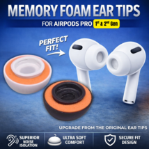 Silicone Ear Tips W/ Orange Memory Foam FOR Apple Airpods Pro 1st &amp; 2nd Gen - $9.99