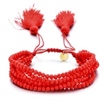 Bohemian Miyuki Charm Multi Layered Bracelets For Women Boho Crystal Seed Beads  - £10.52 GBP