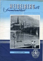 HEIDELBERGER Fremdenblatt Magazine July 1961 Germany Tourism - £10.89 GBP