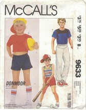 Donmoor for McCall&#39;s 9633 Boys Pull On Sweatpants, Shorts, T Shirt Patte... - $7.91