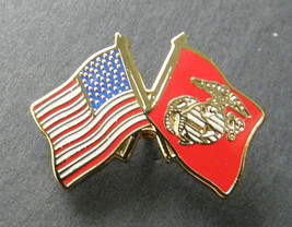 US MARINE CORPS MARINES USA COMBO FLAG LAPEL PIN BADGE 3/4 INCH USMC  - $5.74