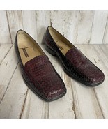Trotters Lori Slip On Shoes Size 9.5 Flats Burgundy Black Trim Animal Sk... - $493.41 MXN