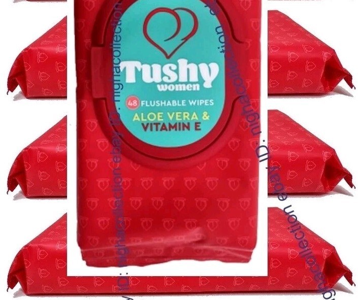 ( 4 PACK ) Tushy Women Aloe Vera & Vitamin E 48-ct/pack Flushable Wipes SEALED Item image 12