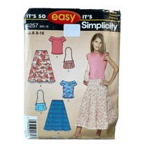 Simplicity Sewing Pattern 4257 Skirt Top Purse Girls Size 8-16 - $8.99