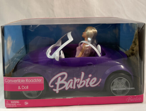 New Barbie Convertable Roadster &amp; Doll 2006 SPORTS CAR Vehicle Mattel Pu... - $27.54