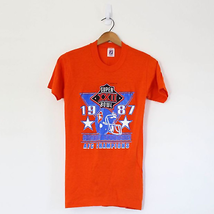 Vintage Denver Broncos 1987 Super Bowl Football T Shirt Super Bowl XXII Small - £29.32 GBP